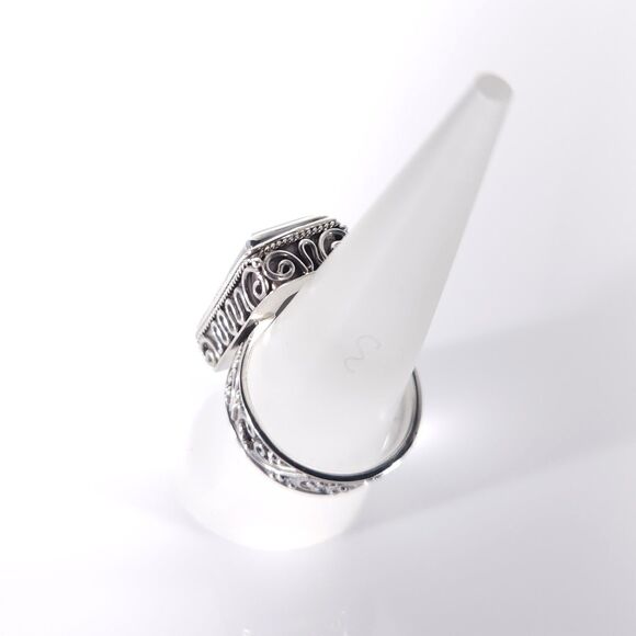 Thai Black Spinel Bali 15 Carats Ring Size 7.25 - Picture 4 of 11